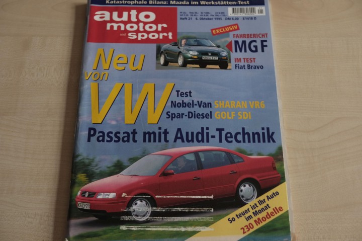 Deckblatt Auto Motor und Sport (21/1995)